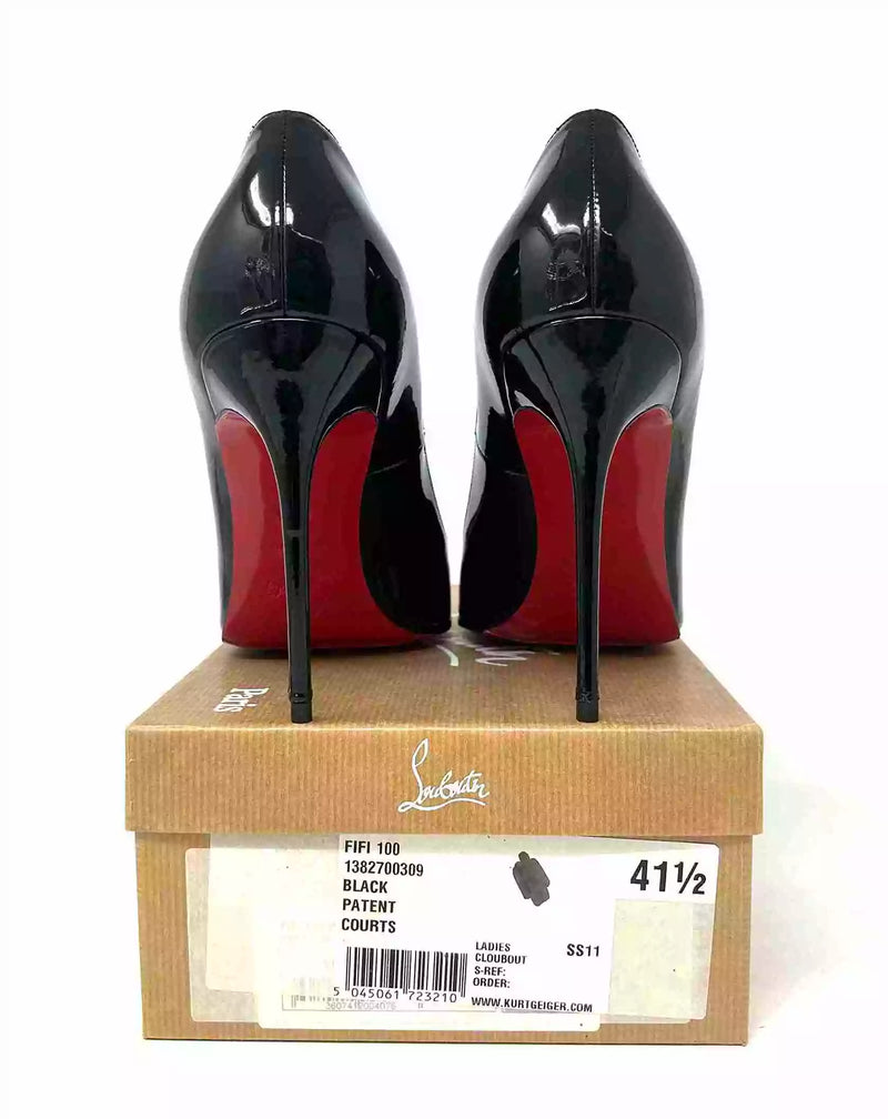 Christian Louboutin Fifi 100 Black Patent Leather Pump Heels 41.5 UK 8.5