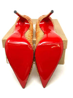 Christian Louboutin So Kate 120 Watersnake Rocaille Orange Pump Heels 38 UK 5