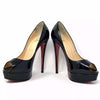 Christian Louboutin Lady Peep 140 Black Patent Leather Platform Heels 38 UK 5