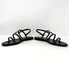 Saint Laurent Cassandra Black Leather Metal YSL Logo Flat Sandals 37 UK 4