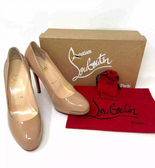 Christian Louboutin New Simple Pump 100 Nude Patent Leather Pump Heels 36 UK 3