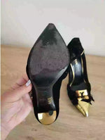 Balmain black velvet heels, size 38 UK5