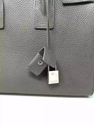 Saint Laurent Sac De Jour Small Grained Grey Leather Top Handle Handbag