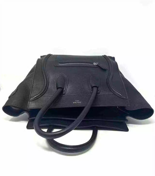 Celine Luggage Tote Mini Black Grainy Leather Handbag