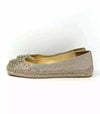 Christian Louboutin Aliochette Gold Glitter Flat Espadrille Pumps 37 UK 4