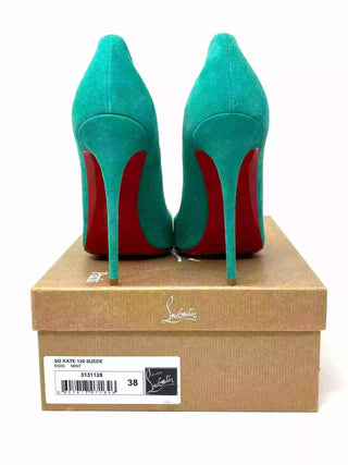 Christian Louboutin So Kate 120 Mint Suede Leather Pump Heels 38 UK 5