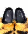 Celine Phoebe Philo Boxy Leopard Print Faux Fur Open Toe Slide Sandals 40 UK 7