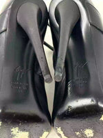 Giuseppe Zanotti Black Leather Metal Strap Open Toe Ankle Boots 38 UK 5