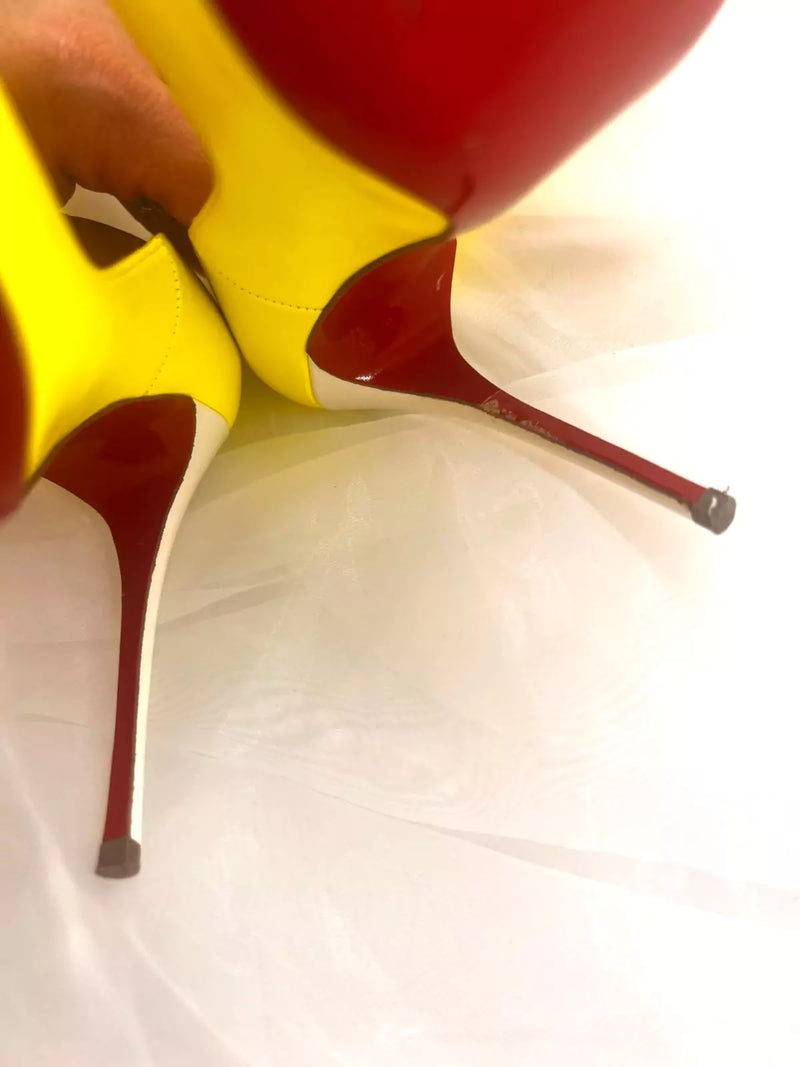 Christian Louboutin So Kate 120 Fluo Yellow Calf Leather Heel 36 UK 3