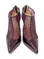 Fillette 120 Maroon Patent Mesh Glitter Booties 39