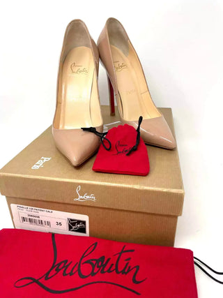 Christian Louboutin Pigalle 120 Nude Patent Calf Heels 35