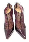 Fillette 120 Maroon Patent Mesh Glitter Booties 39