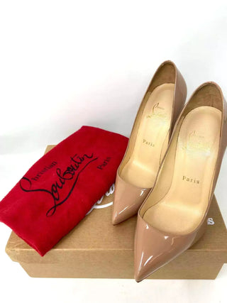 Christian Louboutin Pigalle 120 Nude Patent Heels 36