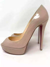 Christian Louboutin Banane 140 Nude Patent Platform Peep-toe Heels 38.5 UK 5.5