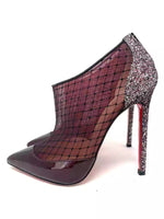 Fillette 120 Maroon Patent Mesh Glitter Booties 39