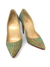 Christian Louboutin Pigalle Follies 100 Glitter Dragonfly Pollen Heels 35 UK 2