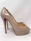 Christian Louboutin Banane 140 Nude Patent Platform Peep-toe Heels 38.5 UK 5.5