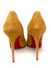 Christian Louboutin Pigalle Follies 100 Mustard Yellow Veau Velours Heels 34