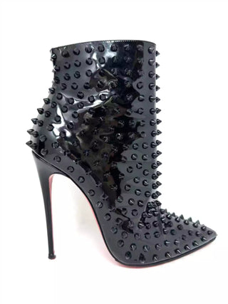 Snakilta 120 Black Patent Studded Booties 38