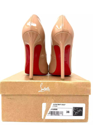 Christian Louboutin Pigalle 120 Nude Patent Heels 36