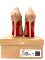 Christian Louboutin Pigalle 120 Nude Patent Heels 36