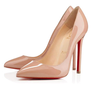 Christian Louboutin Pigalle 120 Nude Patent Calf Heels 35