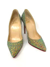 Christian Louboutin Pigalle Follies 100 Glitter Dragonfly Pollen Heels 35 UK 2