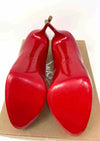 New Very Prive 120 Red Patent Leather Peep Toe Platform Heels 40