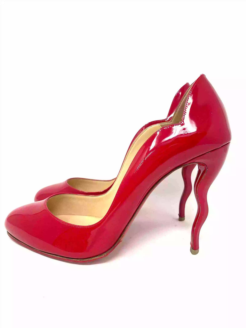 Wavy Dolly 100 Red Patent Leather Heels 39.5