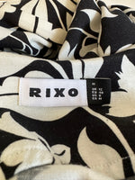 Mykonos Black & White Patterned Midi Dress Medium / UK 12