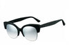black rounded cat eye sunglasses with subtle glitter sides