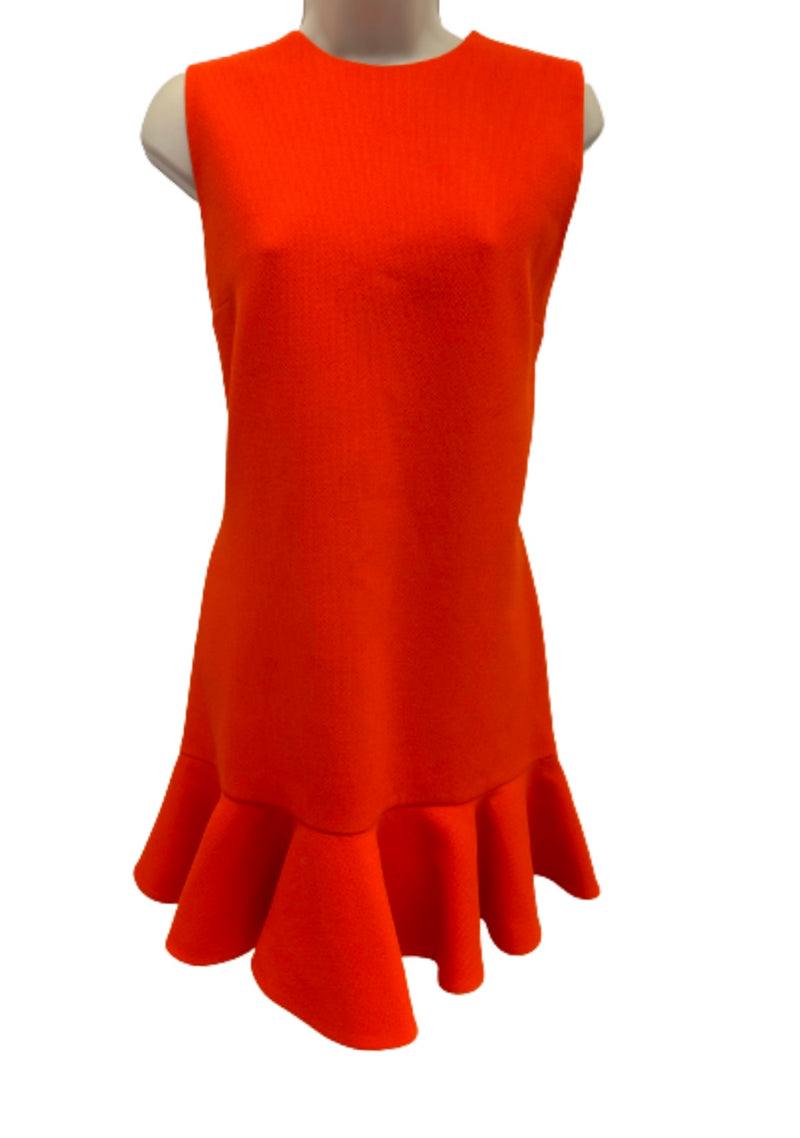 Fluted Mini Dress Orange UK 12