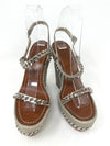 Macarena 120 Calf/Chain Grey Silver Wedge Sandals 38