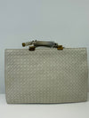 Bottega Veneta White Intrecciato Leather Briefcase Business Bag
