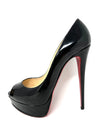 Lady Peep 150 Black Patent Calf Peep Toe Platform Heels 39 UK 6