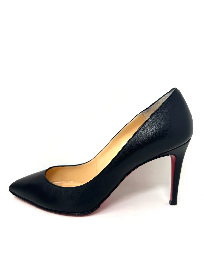 Pigalle 85 Black Nappa Shiny Leather Heels 39