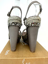 Macarena 120 Calf/Chain Grey Silver Wedge Sandals 38