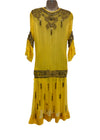 Yellow Silk Lined Tunic Dress Size Small