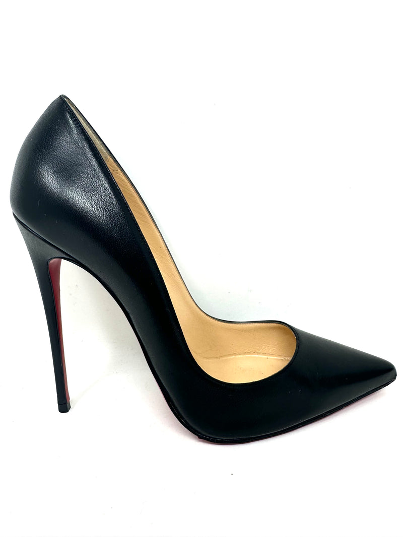 Christian Louboutin So Kate 120 Black Leather Heels 39 UK6 – High