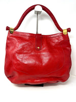 Red Ruby Leather Hobo Shoulder Bag