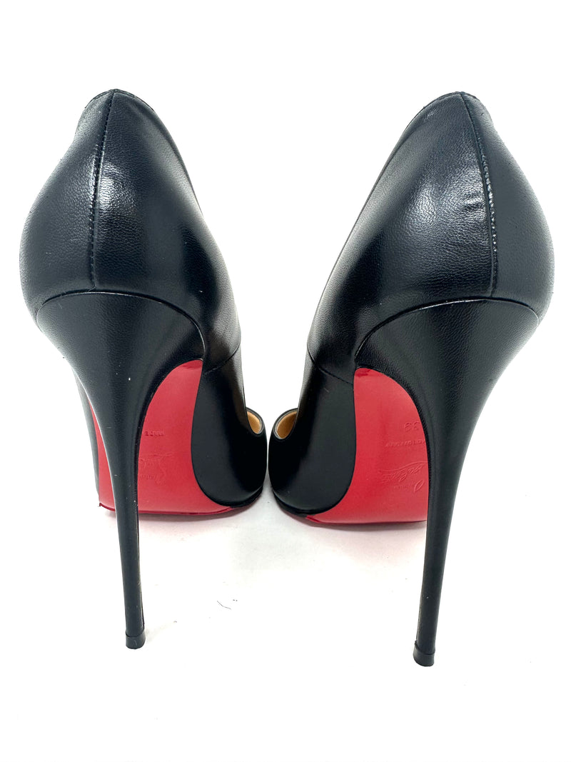 Christian Louboutin So Kate 120 Black Leather Heels 39 UK6 – High Heel  Hierarchy