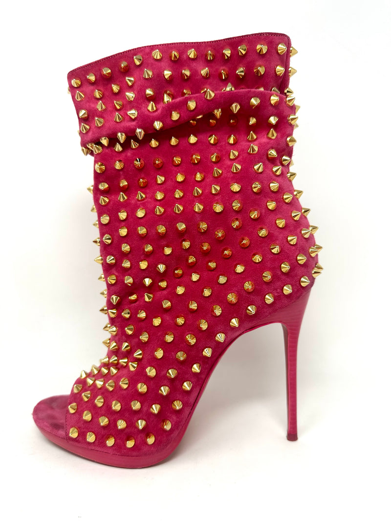 Christian Louboutin Guerilla 120 Spikes Open Toe Ankle Boot in