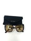 Printed Frame Gold Tinted Lenses Sunglasses