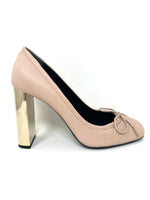 rosewater light pink pumps with block mirrored heel
