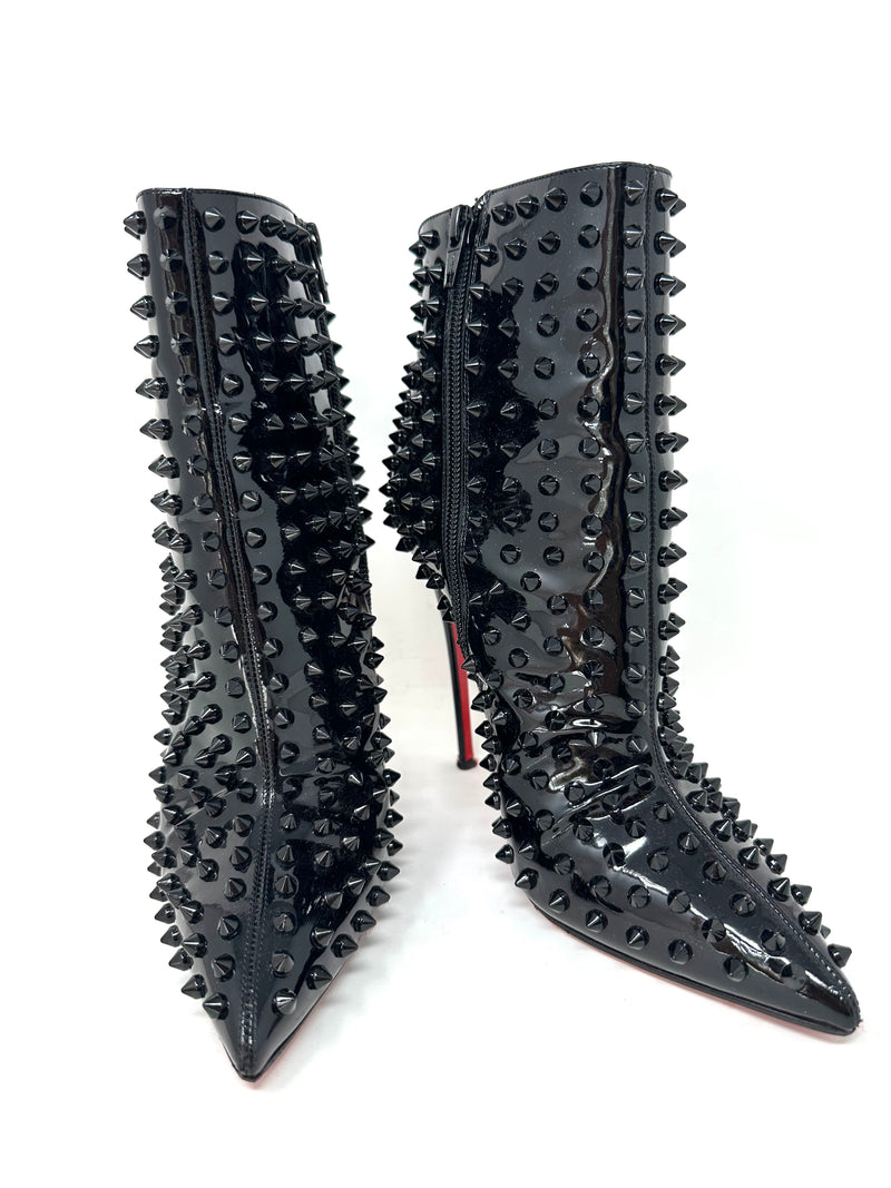 Christian Louboutin Snakilta 120 Spiked Leather Ankle Boots in