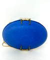 Royal Blue with Teeth Embellishment Box Clutch on Chain