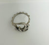 Oblique Silver Crystal Embellished Ring