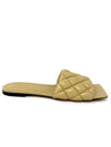 Bottega Veneta Quilted Padded Beige Leather Flat Mules Sandals 38.5
