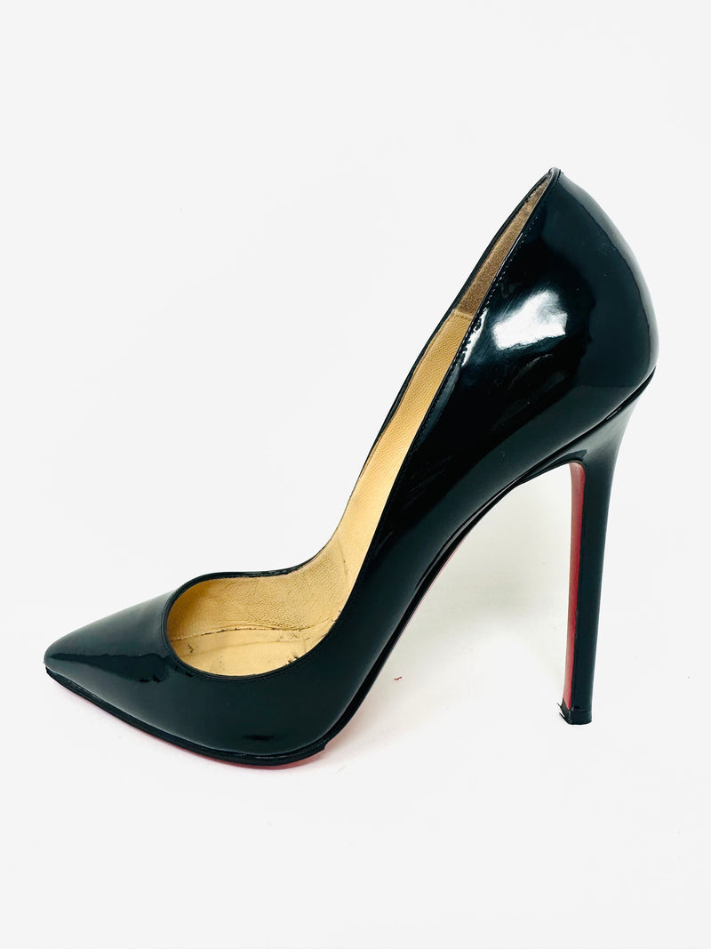 Pigalle 120 Black Patent Heels 36.5 UK 3.5