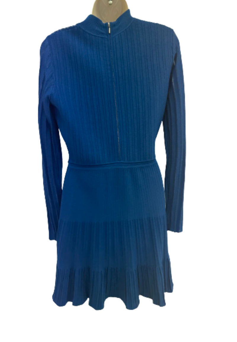 Clemmy Striped Knit Blue Dress Medium